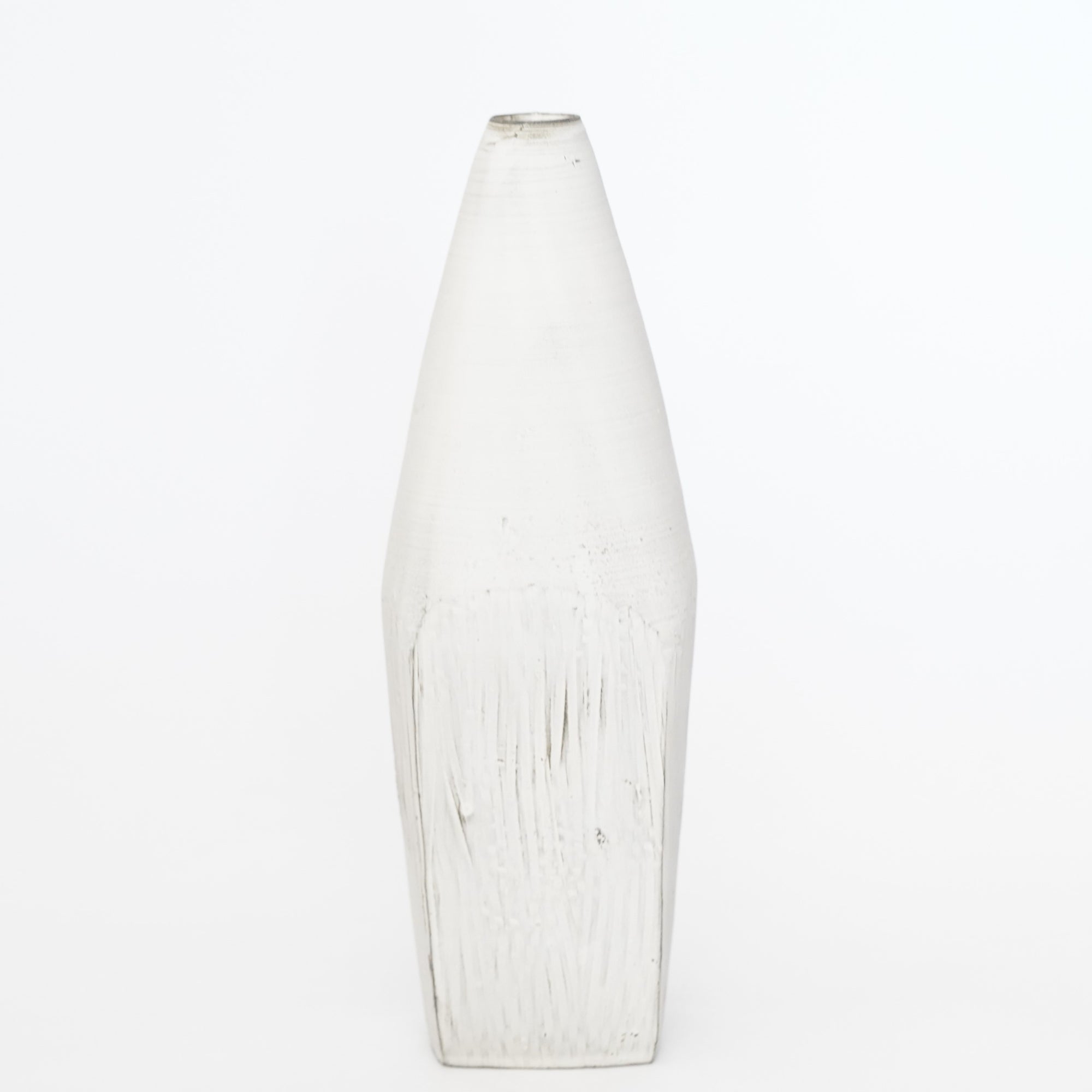 【野口悦士】白陶角瓶