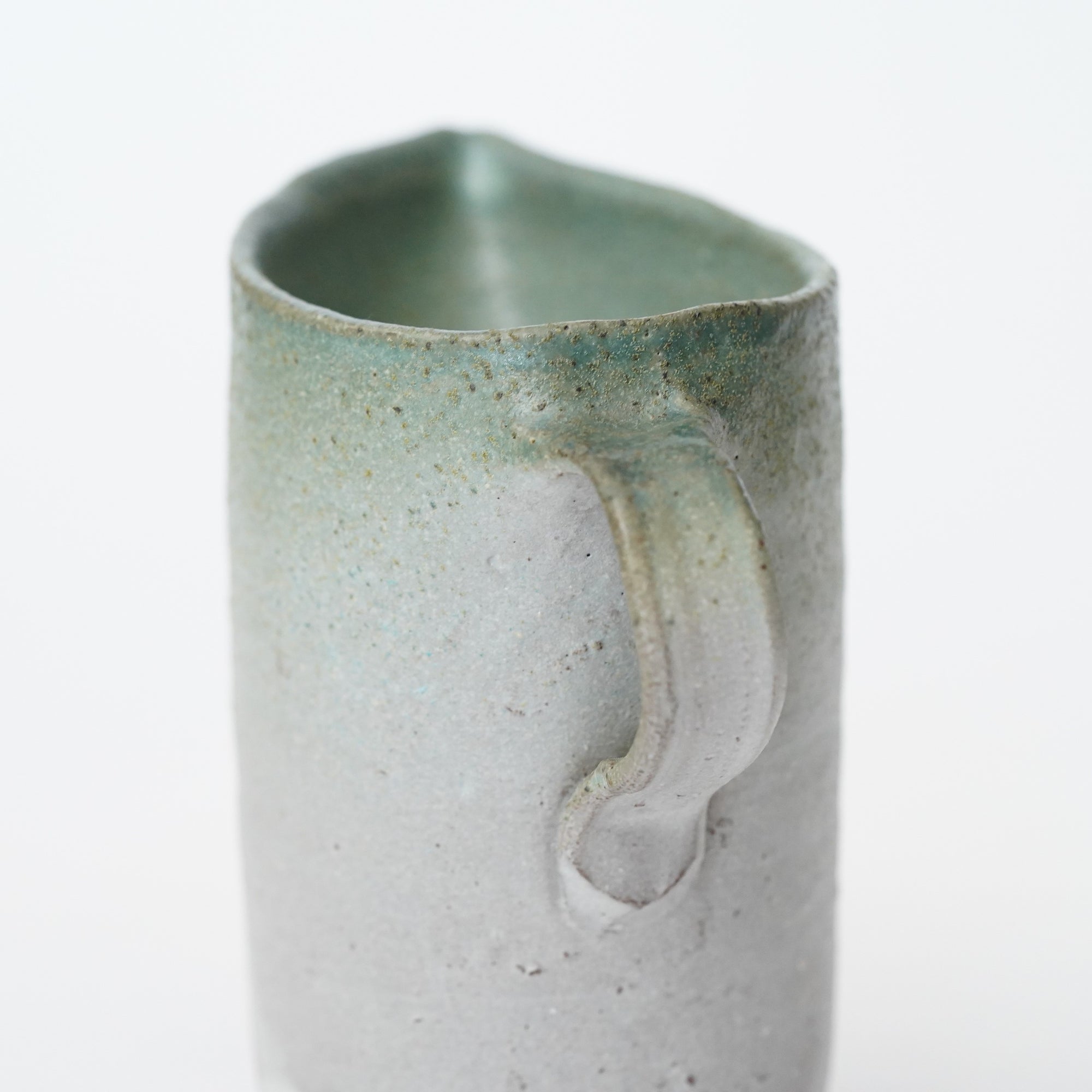 【野口悦士】緑白釉ピッチャー