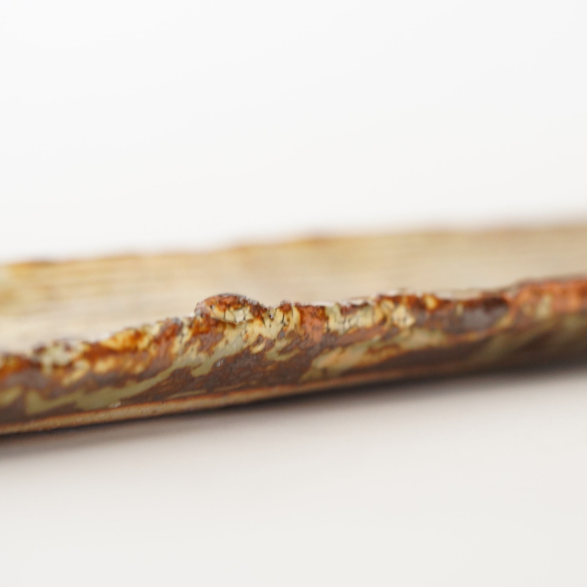 【角户和彦】黄粉梳状长方盘(薄)