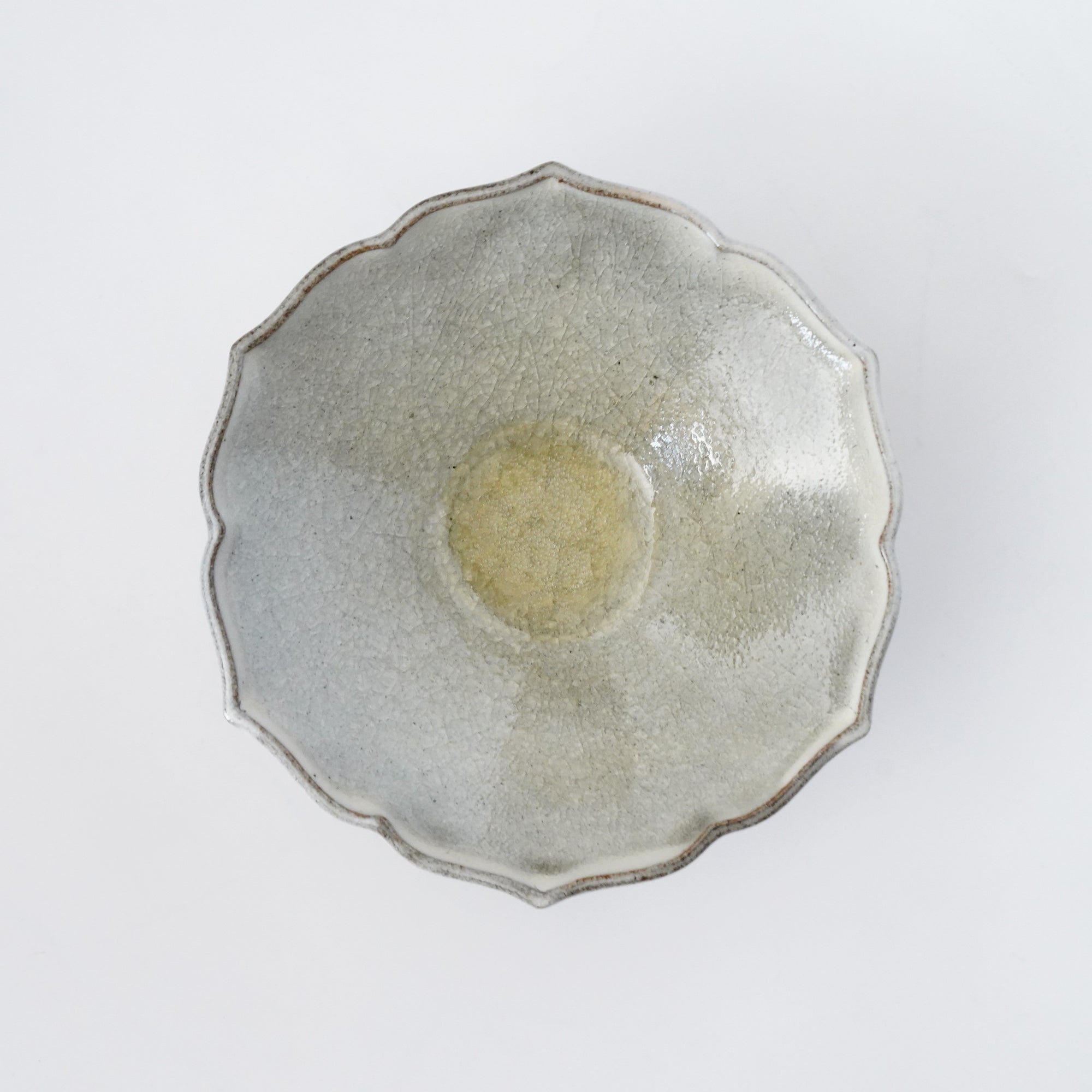 【Hideki Yamamoto】Glass glazed morning glory shaped bowl Small