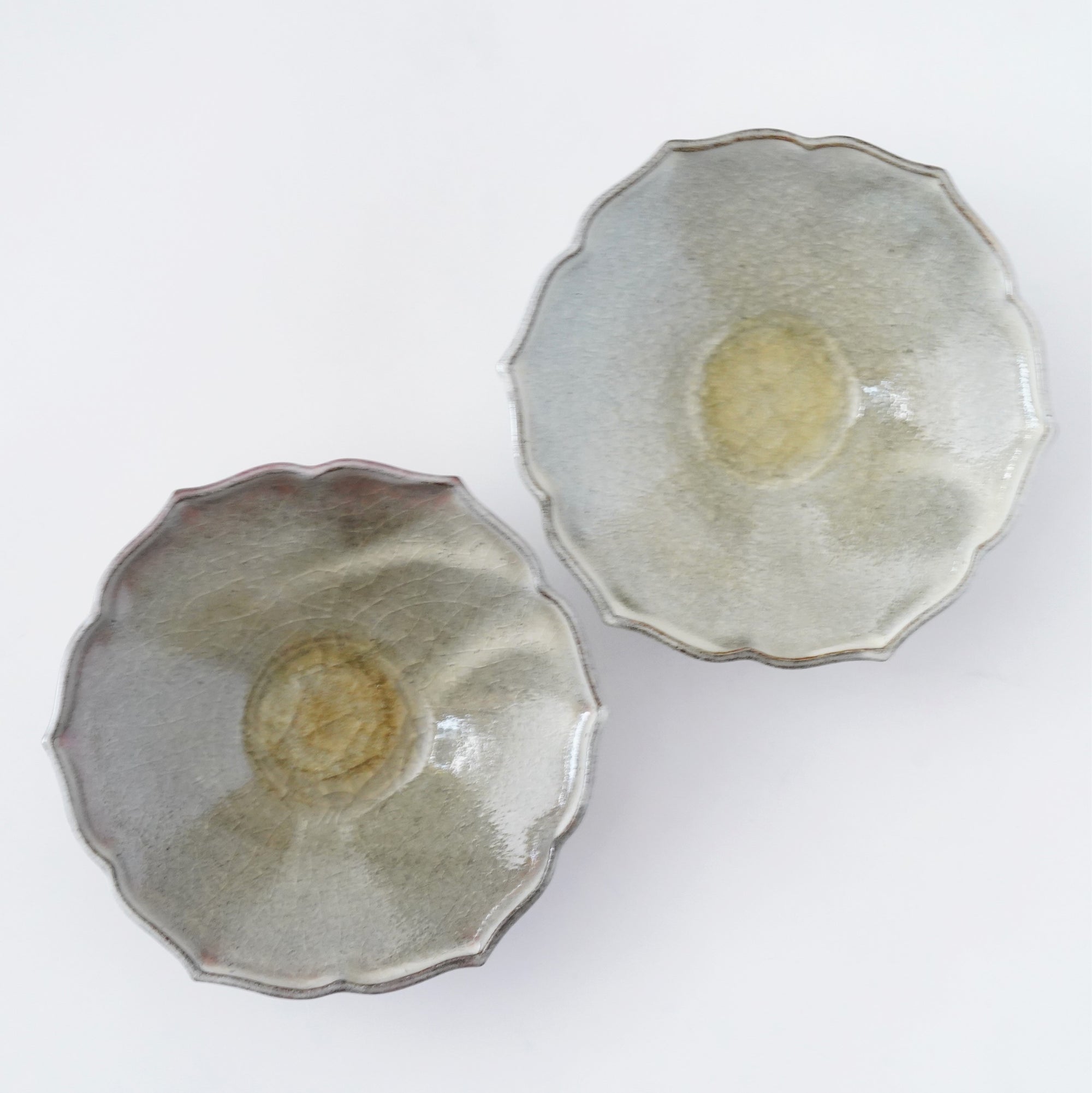 【Hideki Yamamoto】Glass glazed morning glory shaped bowl Small
