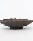 【Hideki Yamamoto】Kuro-yu flower-shaped deflection bowl