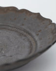 【Hideki Yamamoto】Kuro-yu flower-shaped deflection bowl