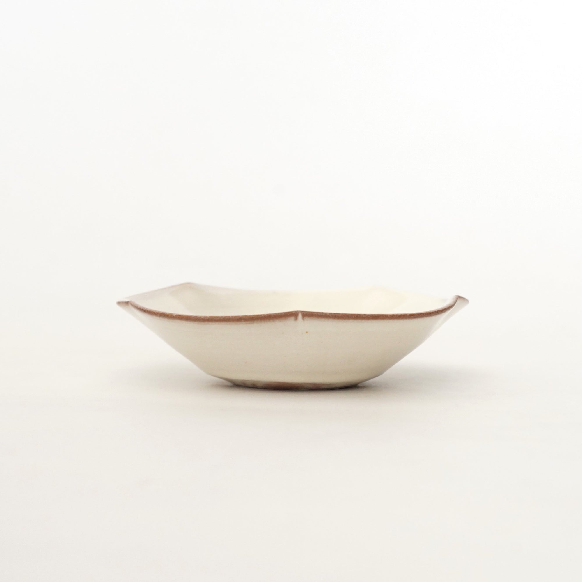 【Fuminari Araga】Kohiki round flower shaped flat Mukou-zuke