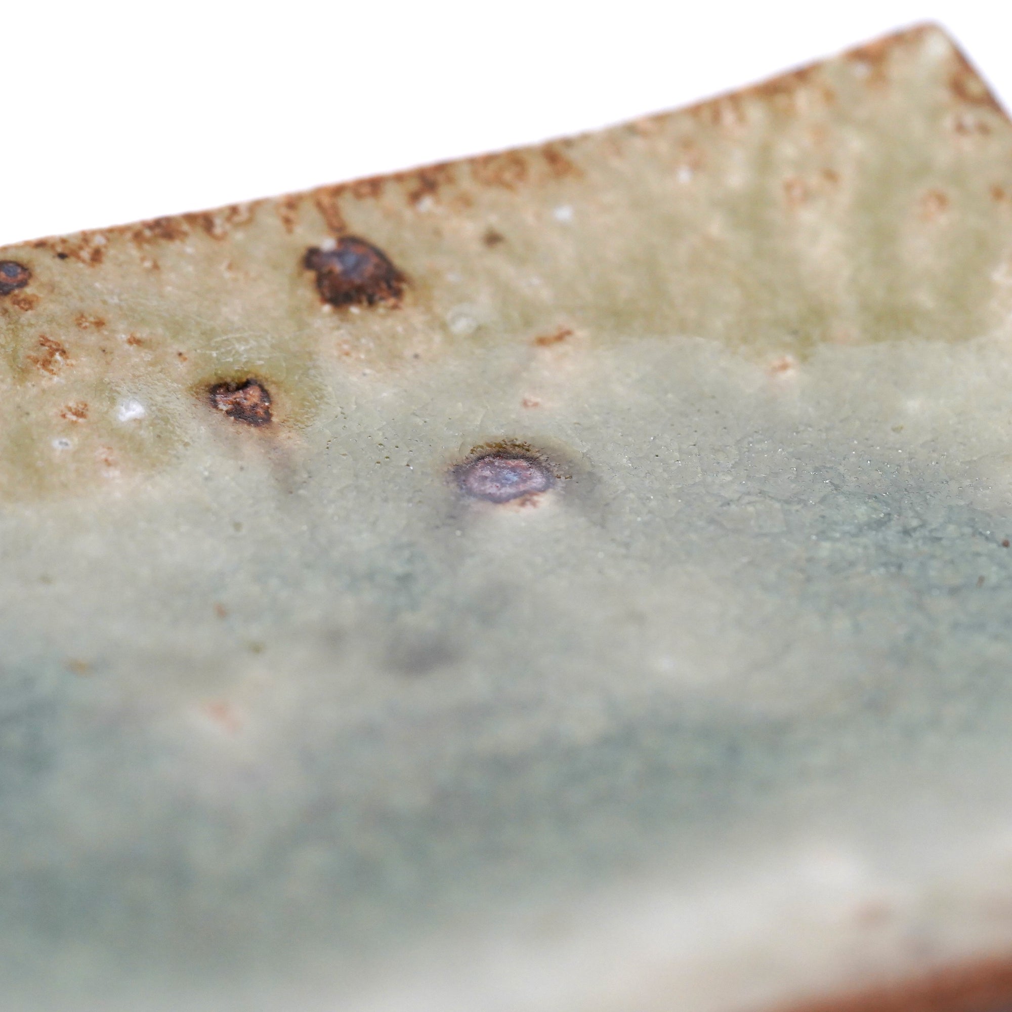 Shigaraki ash glaze long square plate
