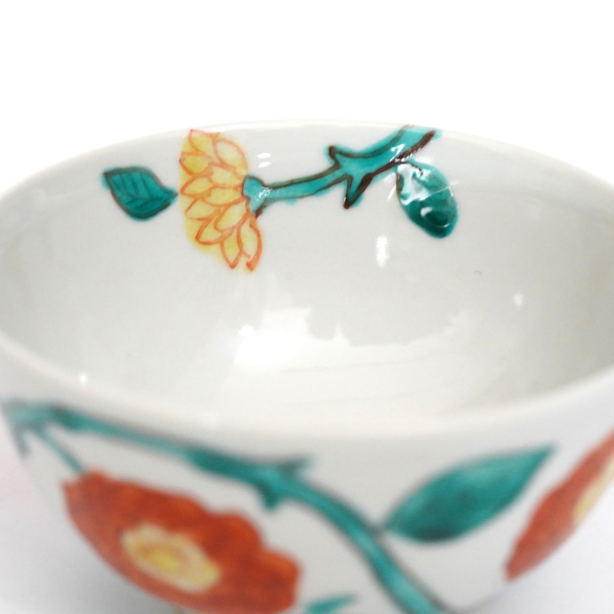 【山本恭代】茜地赤花唐草文飯碗