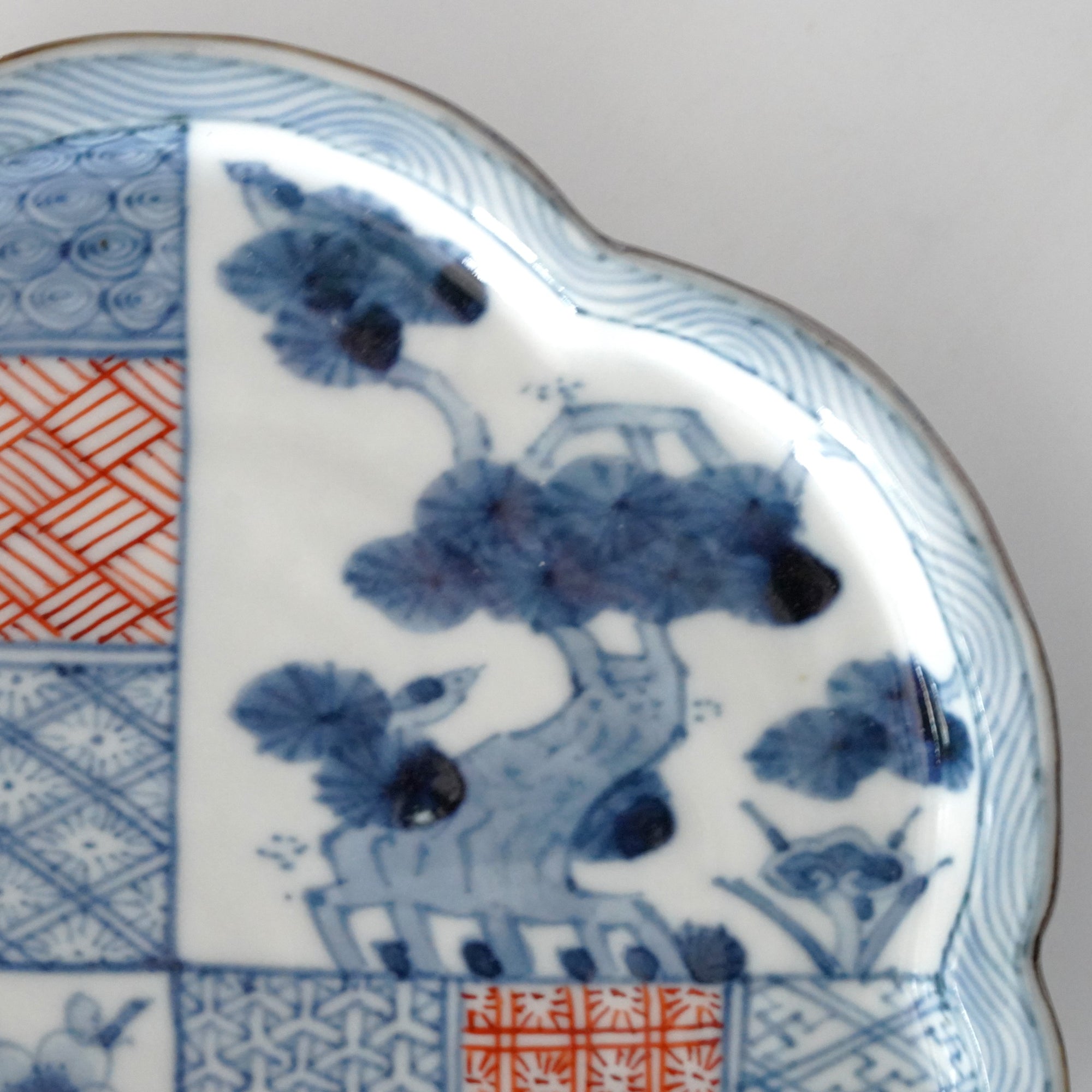 6.5寸輪花平皿 祥瑞色絵