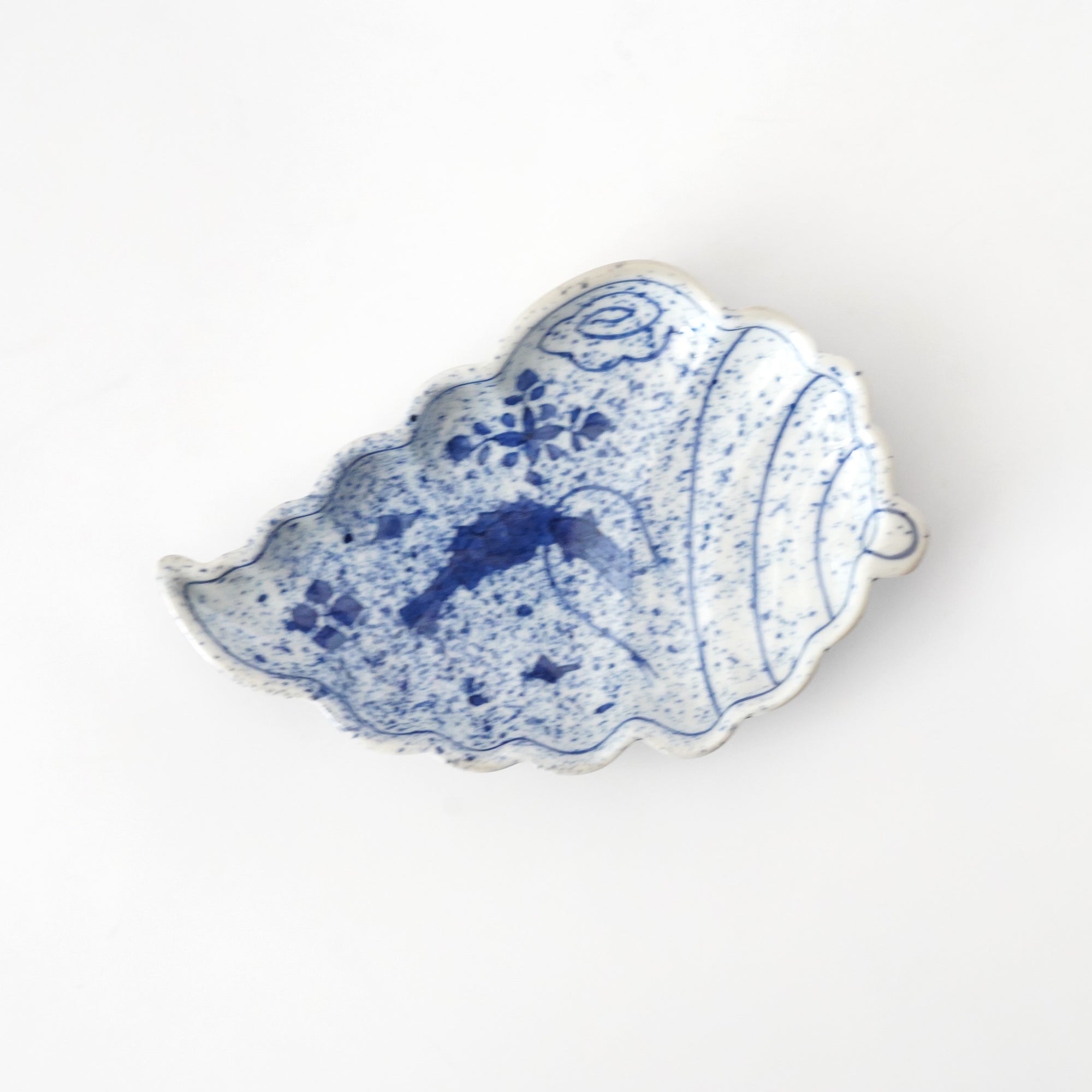 吹墨海老貝型皿