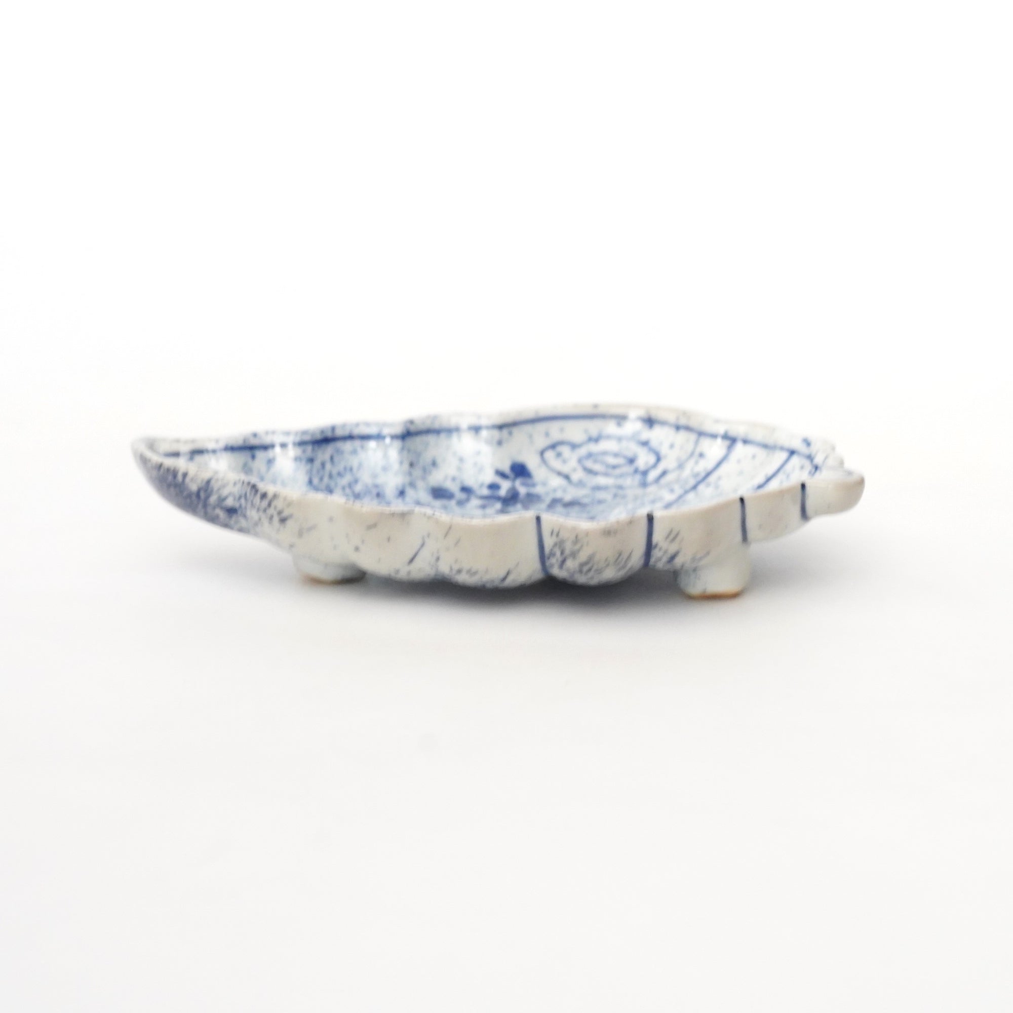 吹墨海老貝型皿