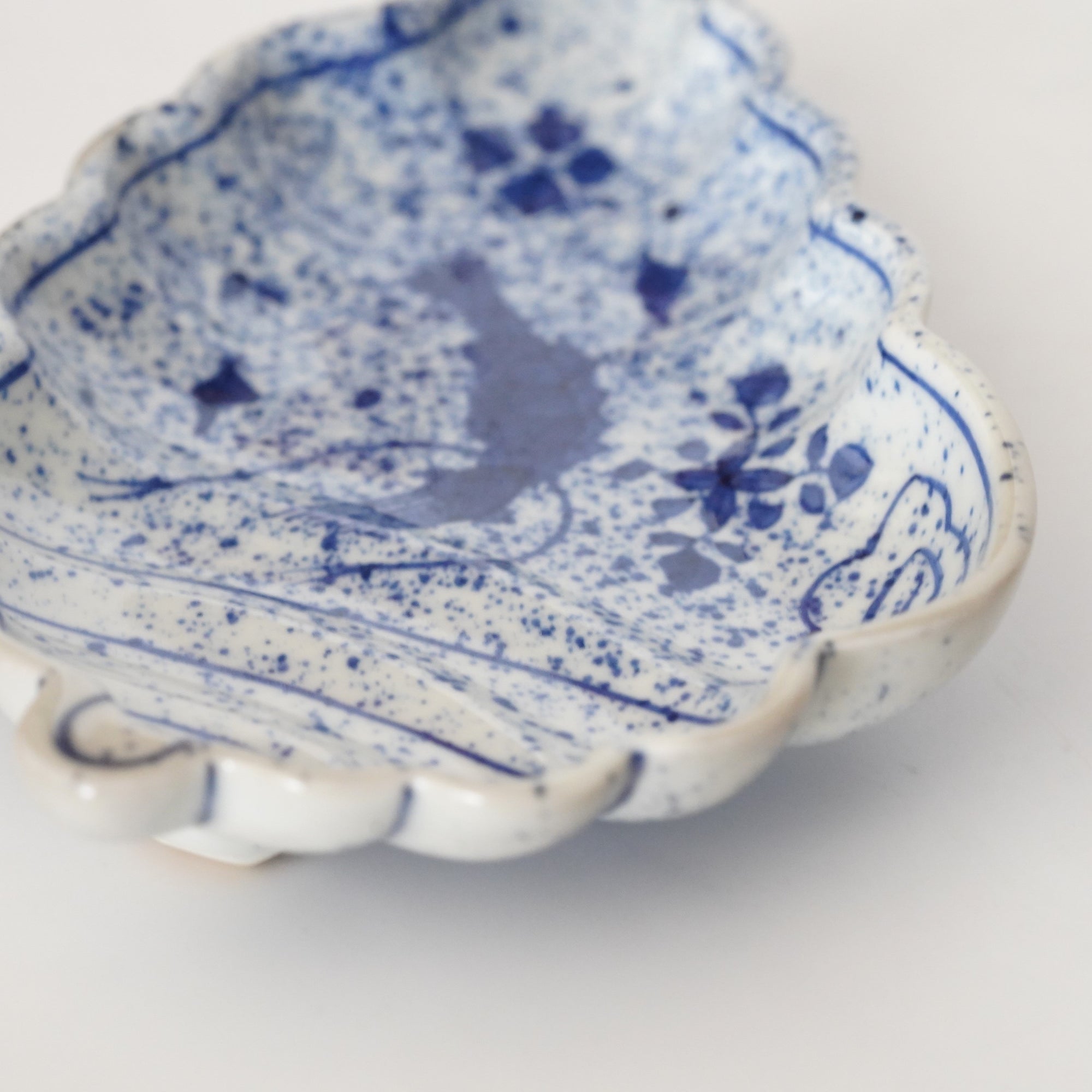 吹墨海老貝型皿