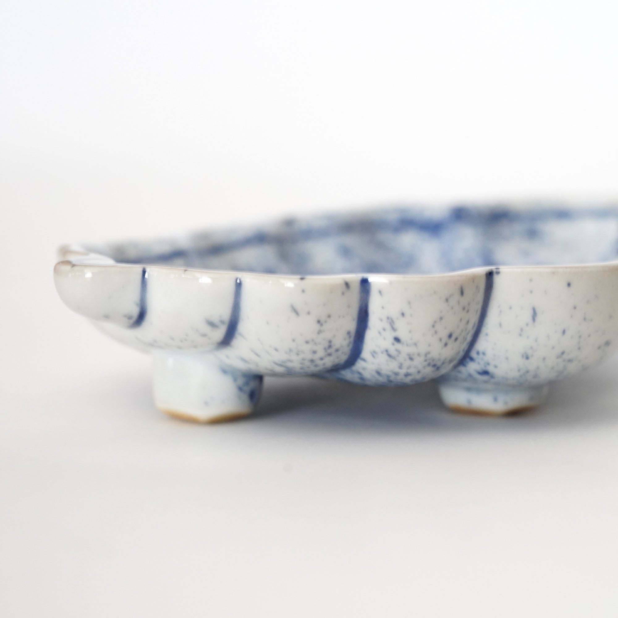 吹墨海老貝型皿