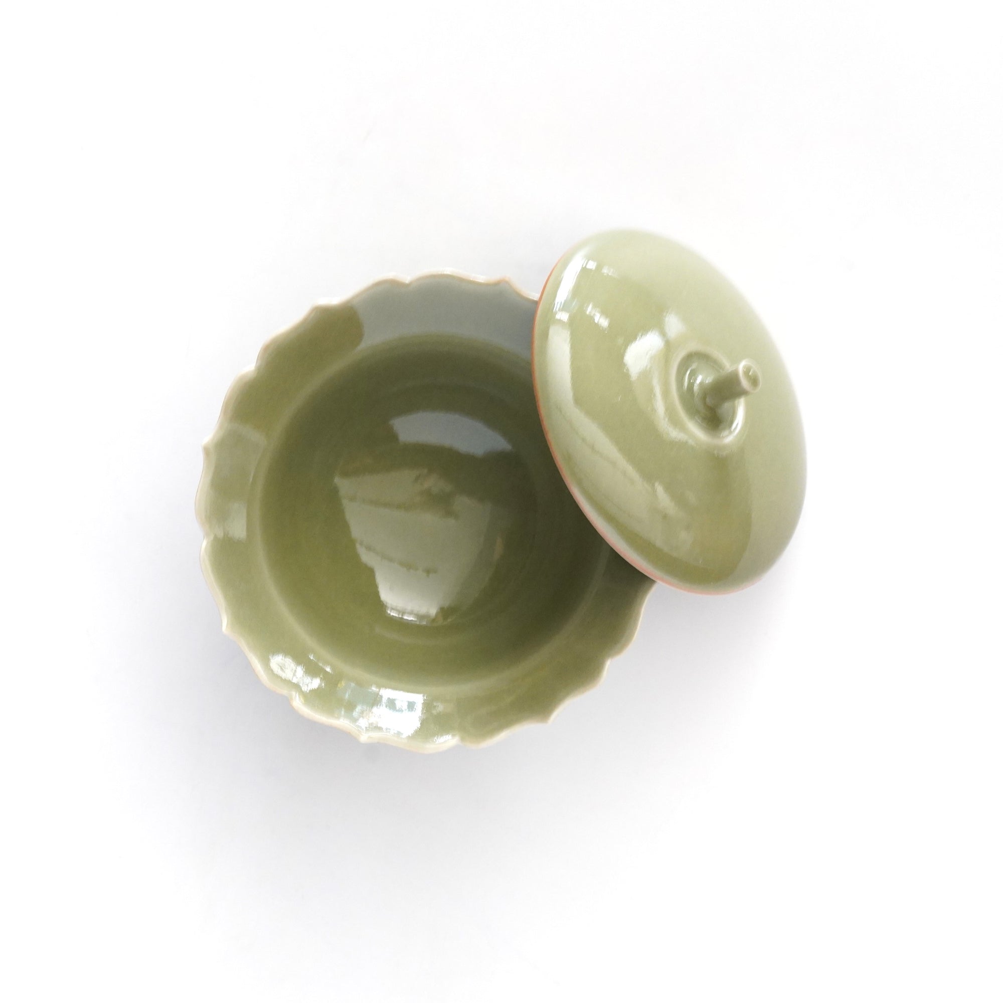 【木山卓】粉青瓷脊花盖碗