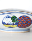 色絵丸紋沓型向付
