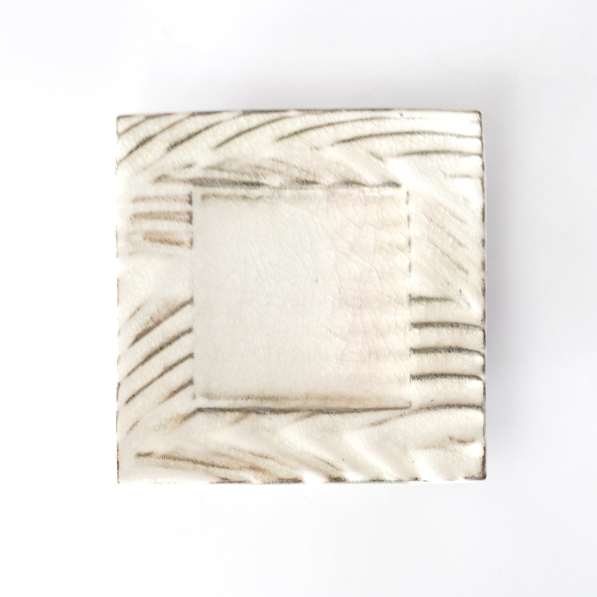 【Hideki Yamamoto】Glass glazed Mishima-de hexagonal plate