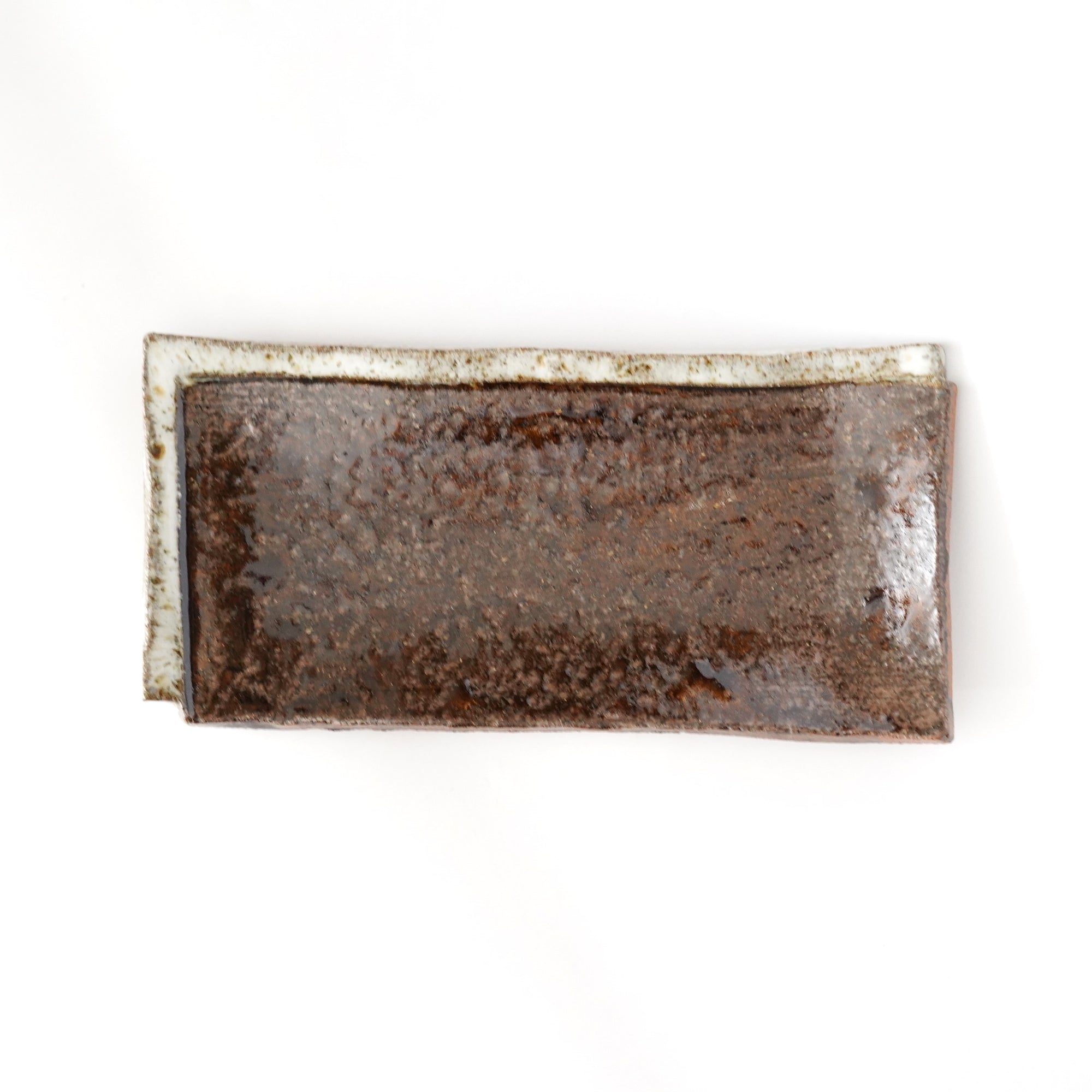 【福田和祐】朝鮮唐津変形陶板 23.5×11.5cm