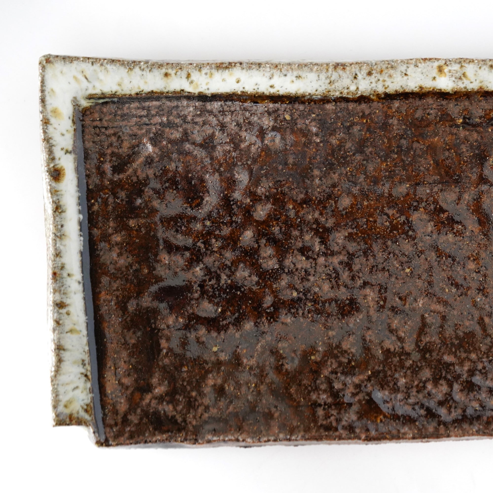 【福田和祐】朝鮮唐津変形陶板 23.5×11.5cm