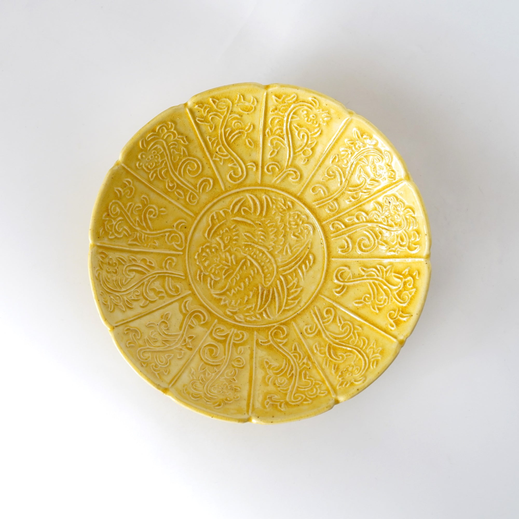 黄南京陽刻5寸浅鉢