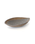 【Hideki Yamamoto】Glass glazed leaf-shaped Hakeme plate