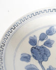 【文祥窯】染付草木5寸リム皿