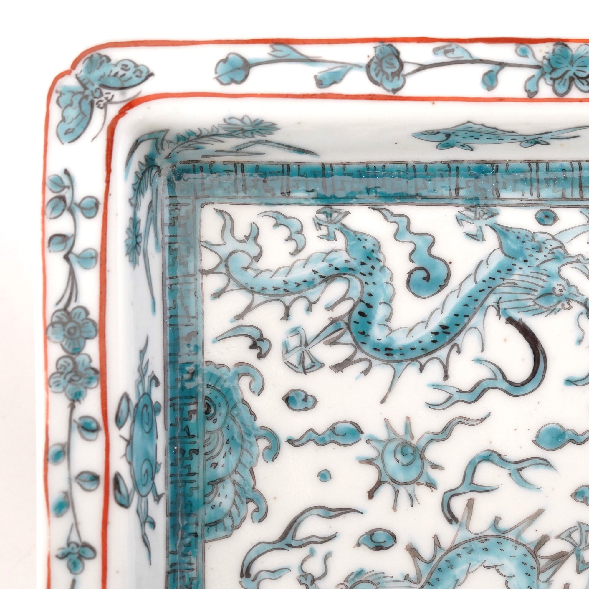 墨弹宝字花鸟文五寸盘