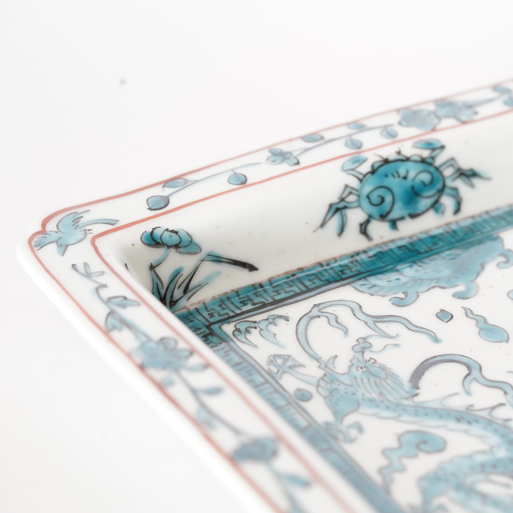 墨弹宝字花鸟文五寸盘