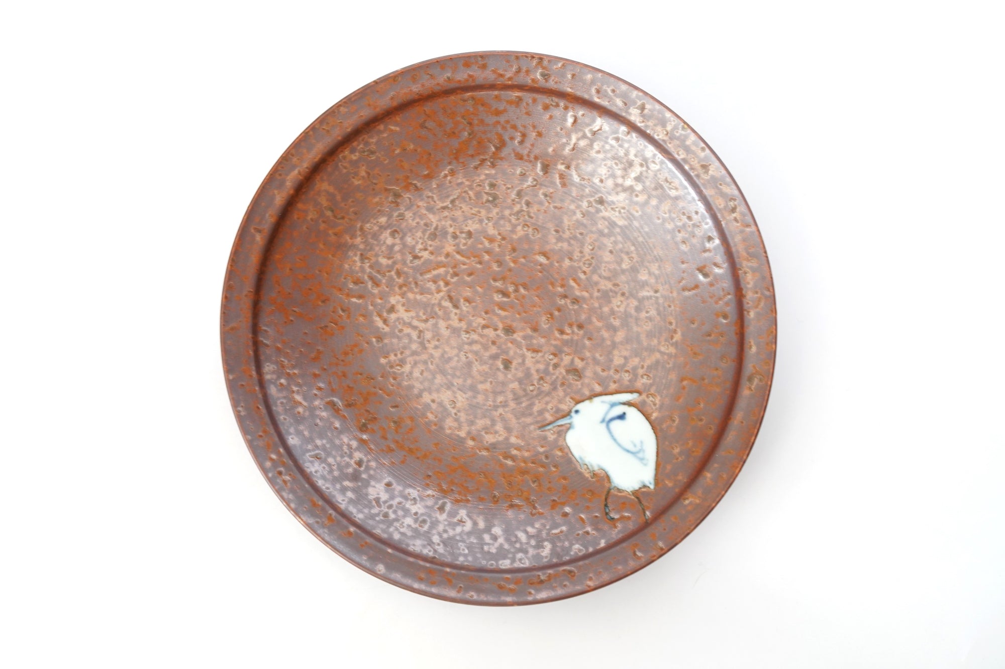 5-inch plate with ink-filled treasures and flowers and birds pattern