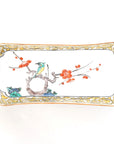 5-inch plate with ink-filled treasures and flowers and birds pattern