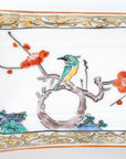 5-inch plate with ink-filled treasures and flowers and birds pattern