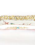 5-inch plate with ink-filled treasures and flowers and birds pattern
