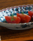 5-inch plate with ink-filled treasures and flowers and birds pattern