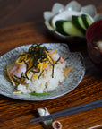【山本英树】玻璃釉三岛手花瓣皿