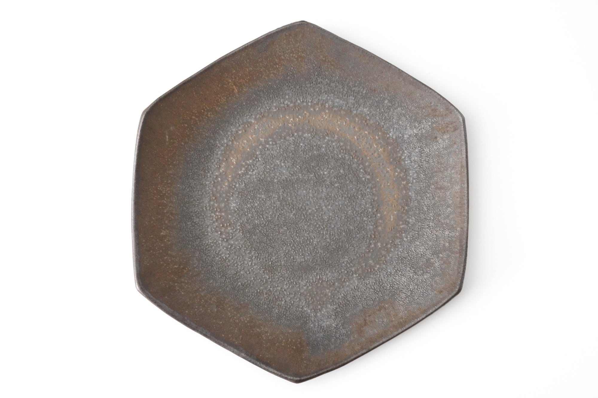 【山本英树】玄釉六角盘