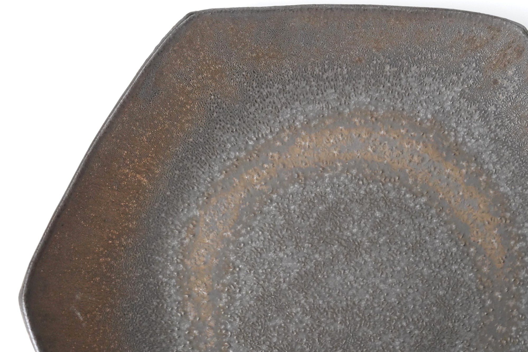 【山本英树】玄釉六角盘