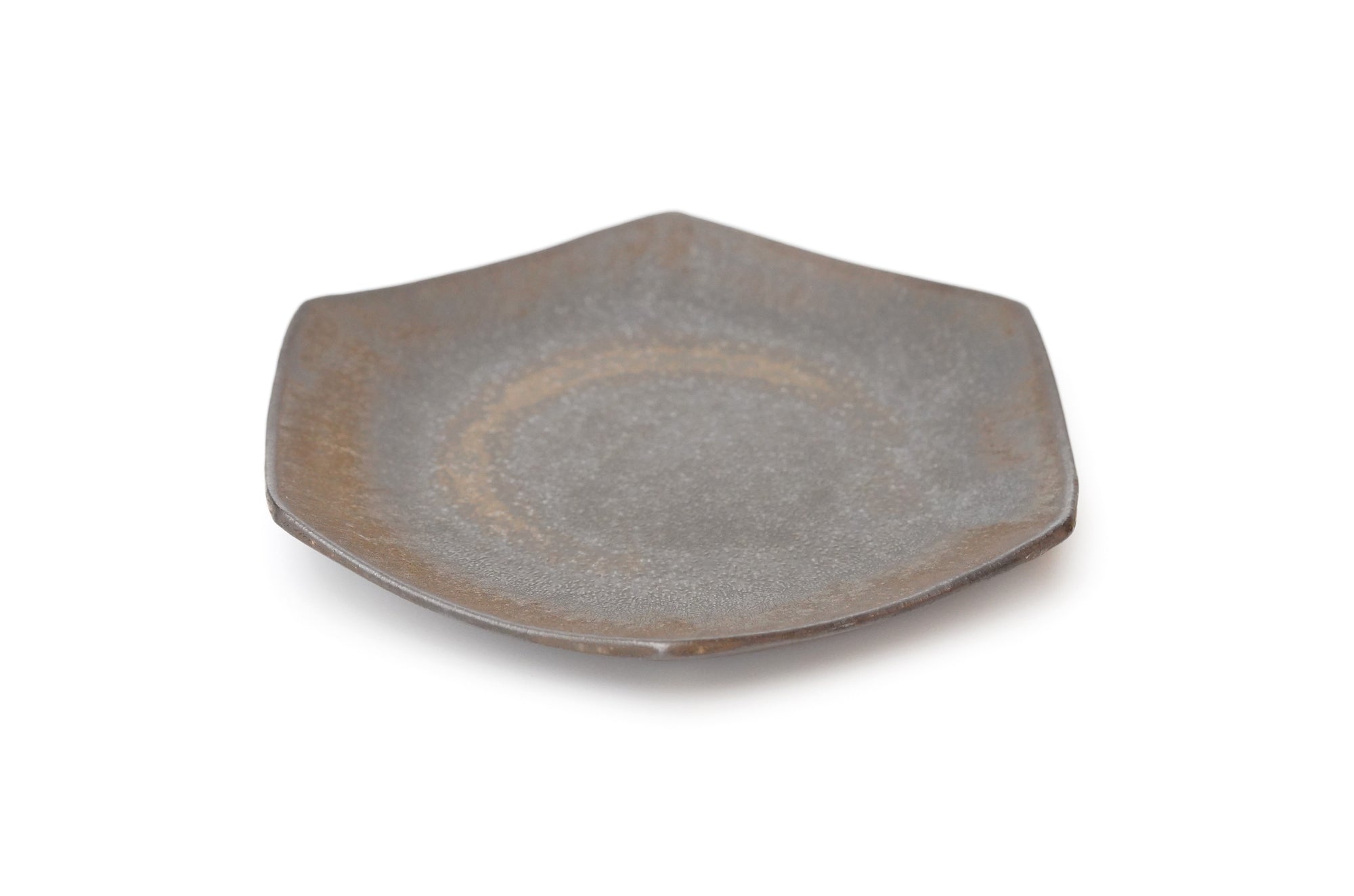 【山本英树】玄釉六角盘