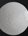 【文祥窯】白磁草花型打6寸浅鉢