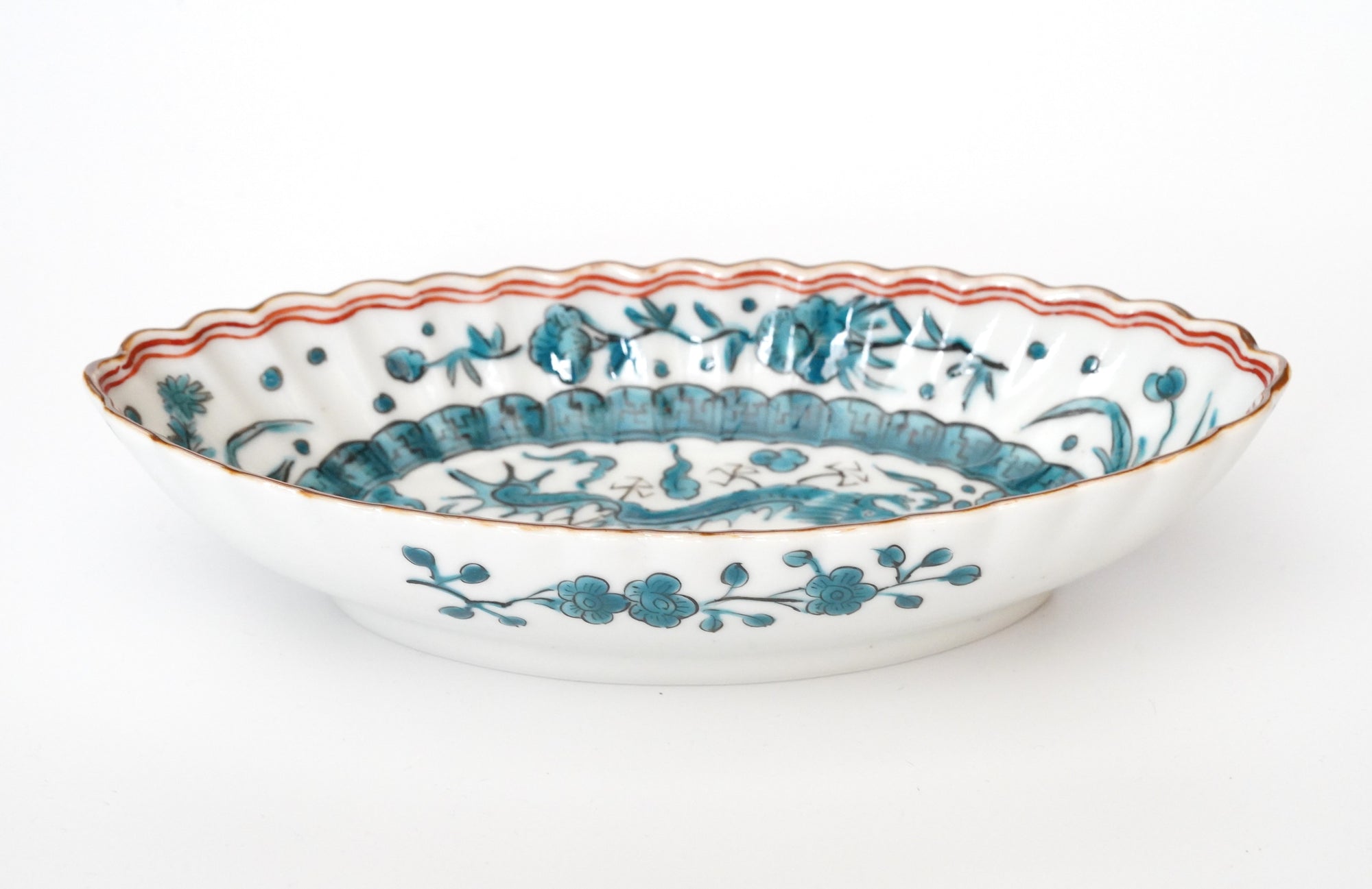 墨弹宝字花鸟文五寸盘