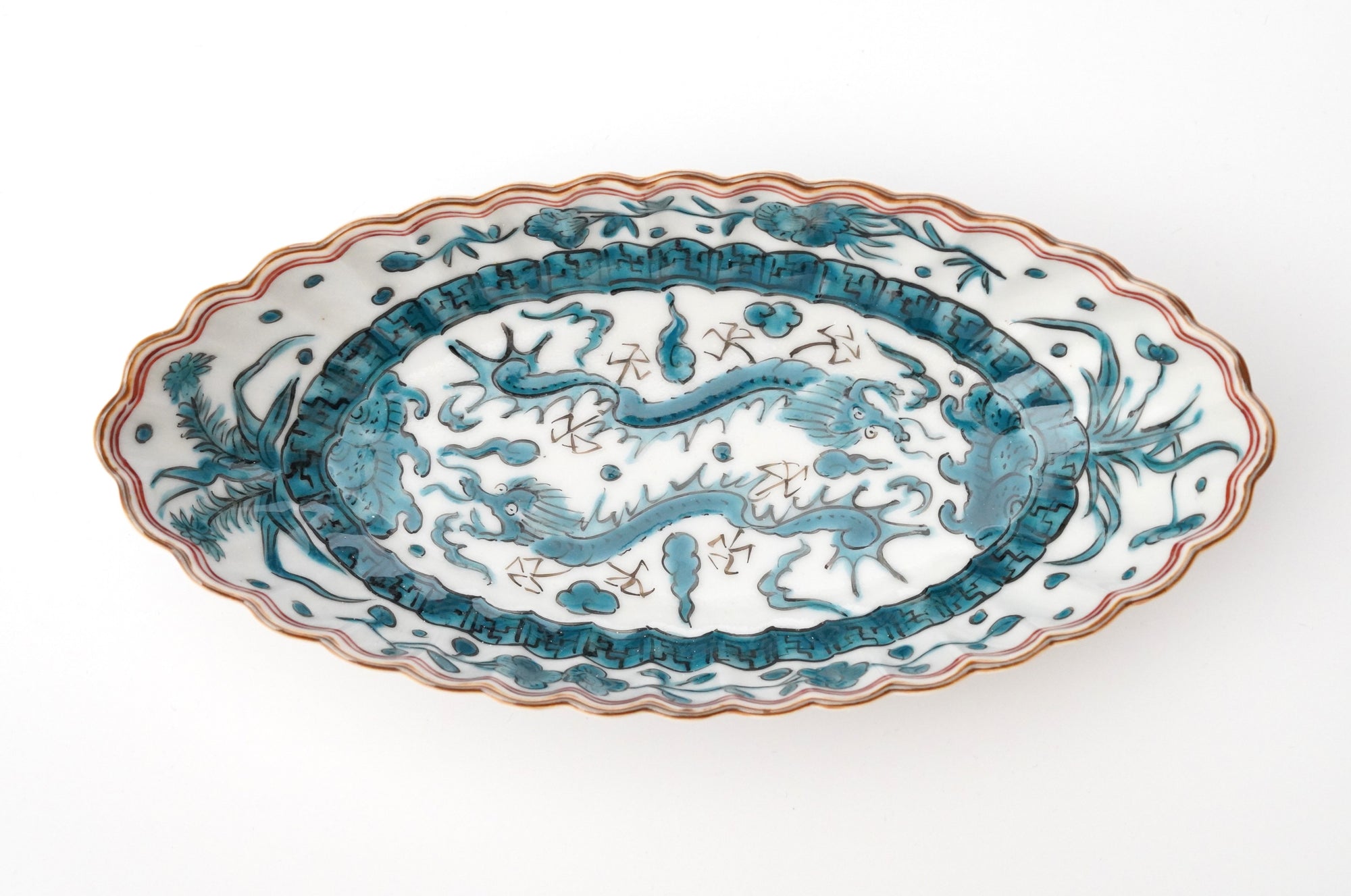 墨弹宝字花鸟文五寸盘