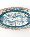 5-inch plate with ink-filled treasures and flowers and birds pattern