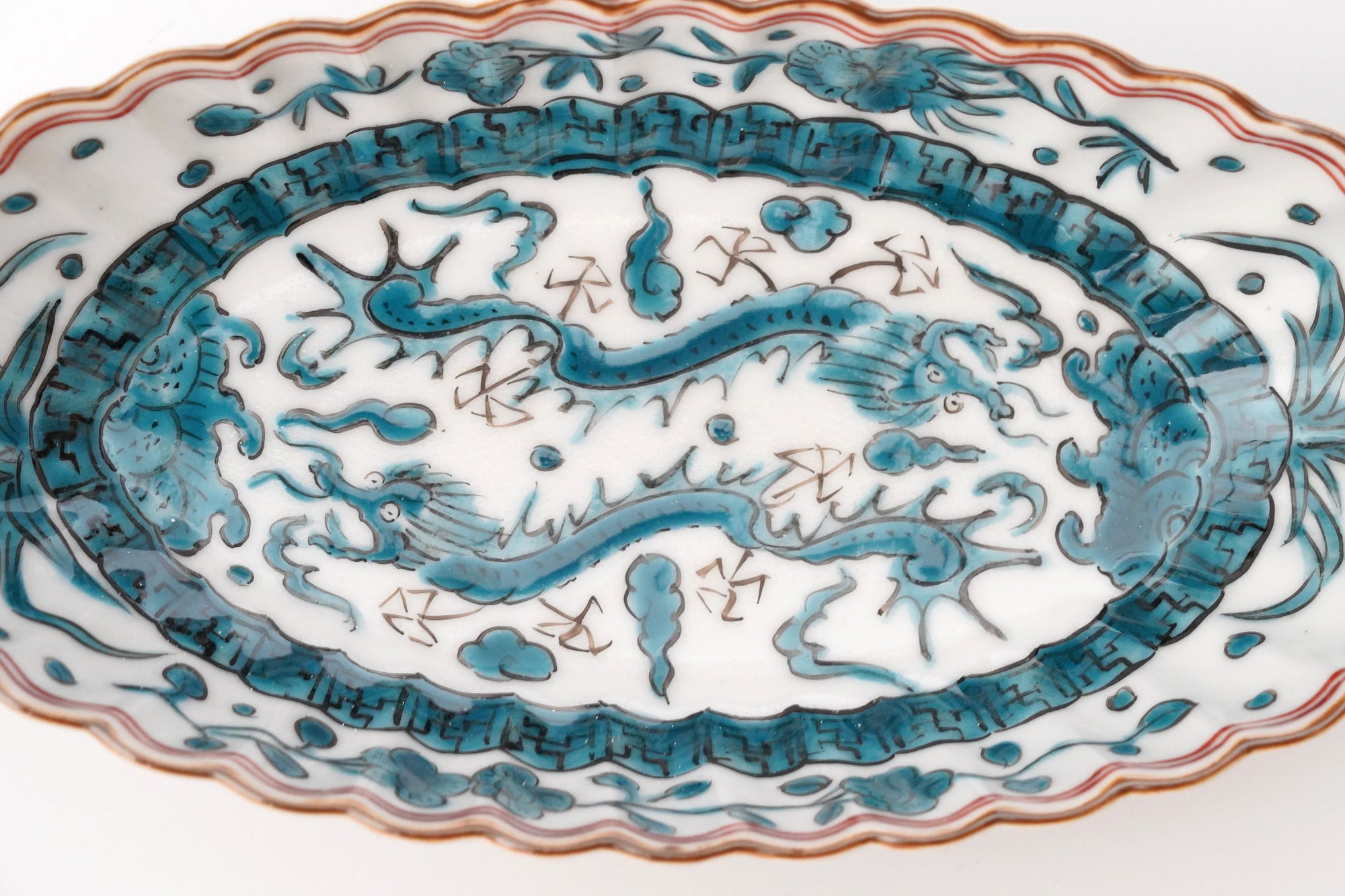 墨弹宝字花鸟文五寸盘