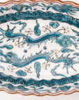 5-inch plate with ink-filled treasures and flowers and birds pattern