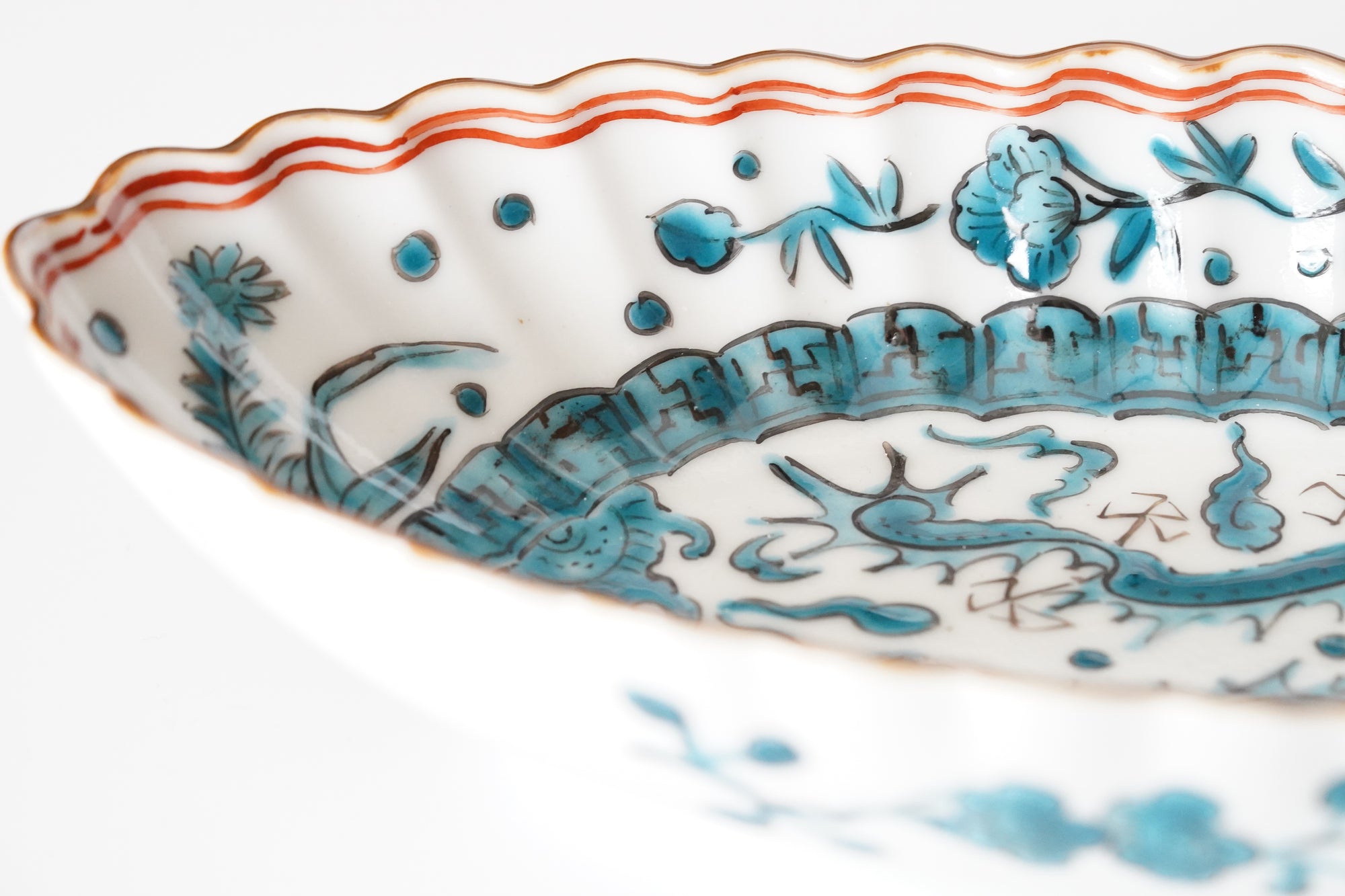 墨弹宝字花鸟文五寸盘