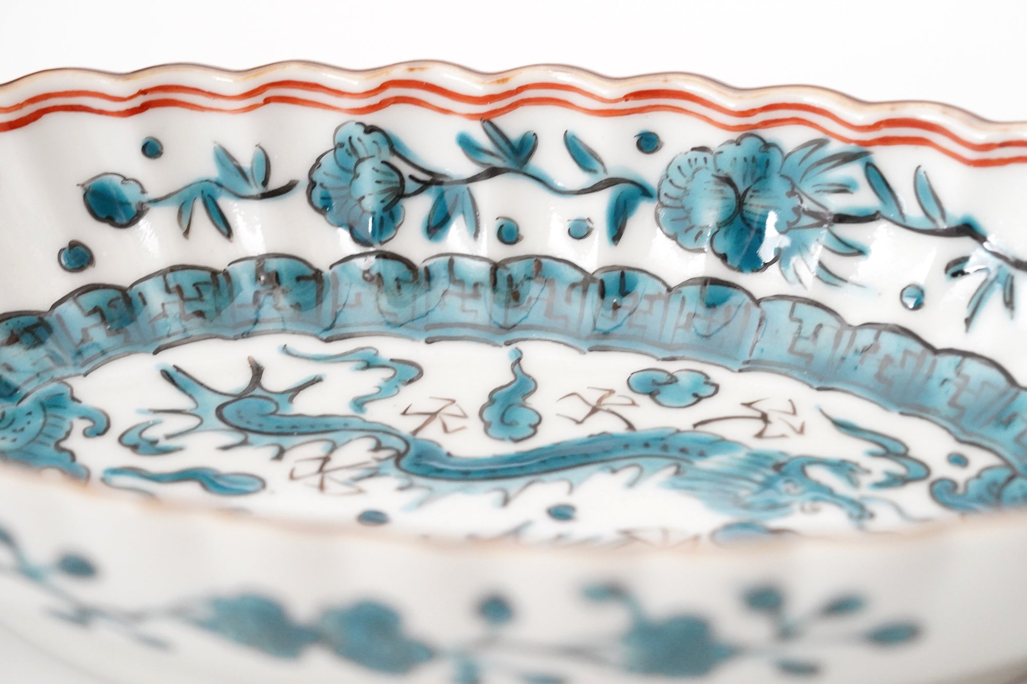 墨弹宝字花鸟文五寸盘