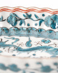 5-inch plate with ink-filled treasures and flowers and birds pattern