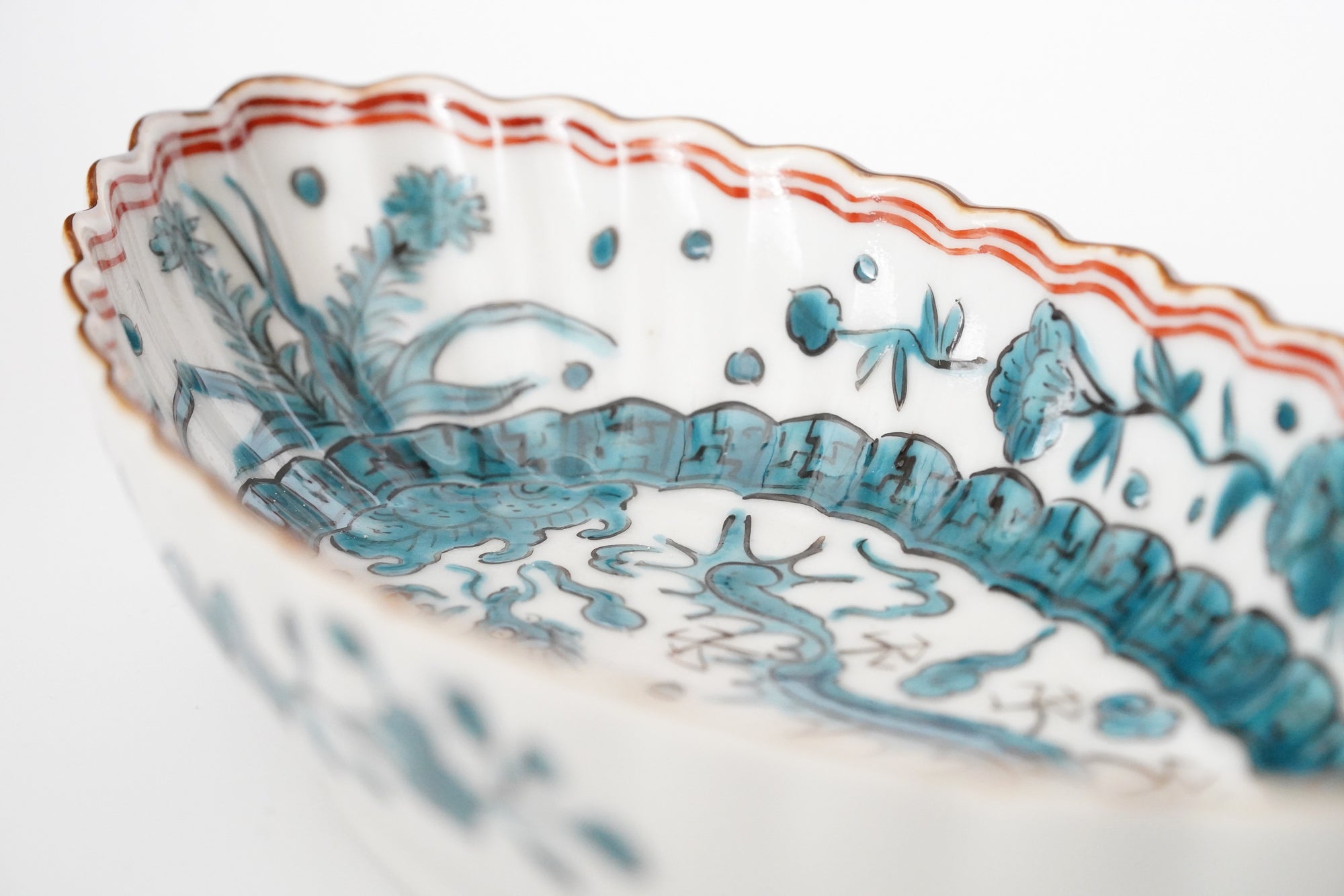 墨弹宝字花鸟文五寸盘