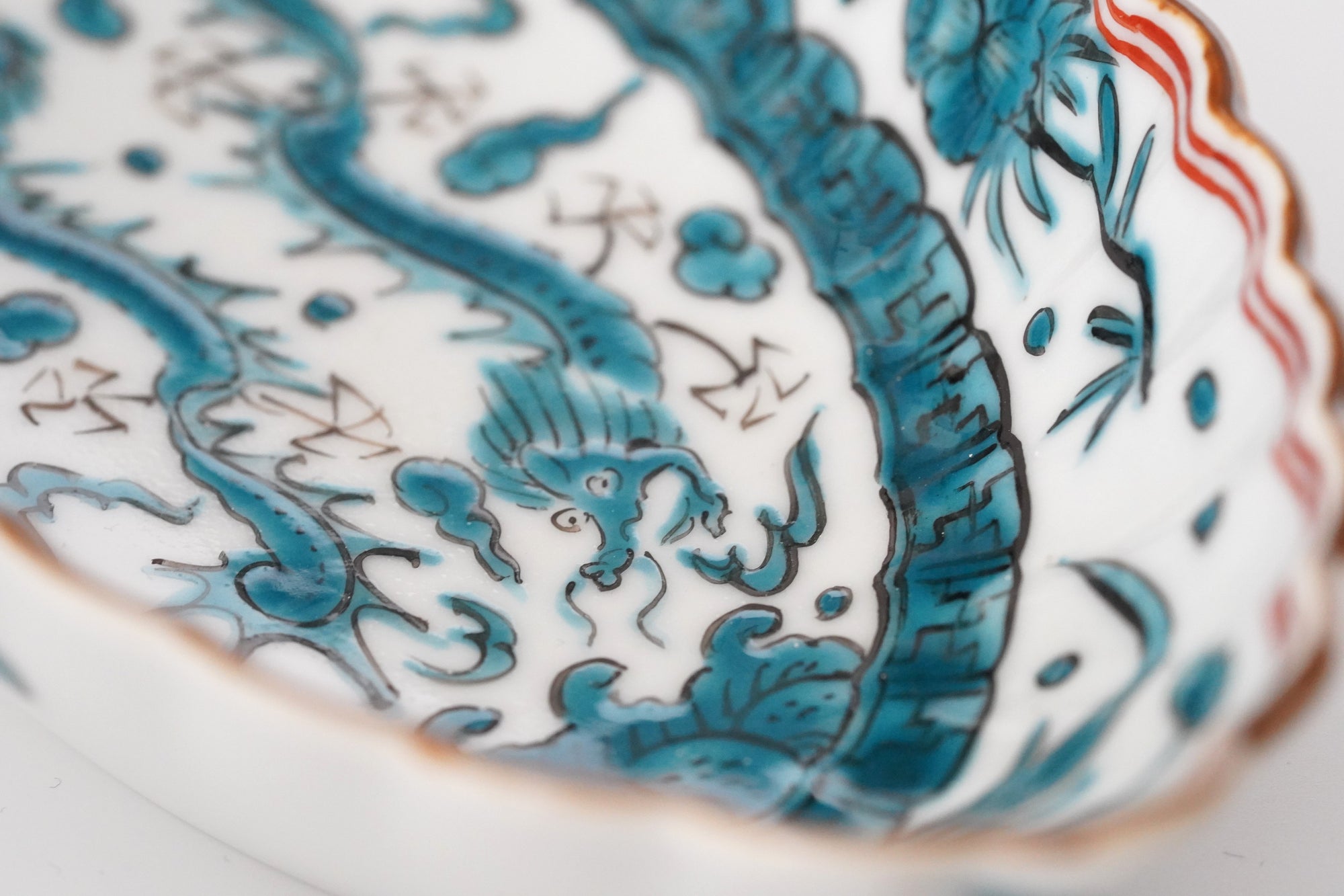 墨弹宝字花鸟文五寸盘