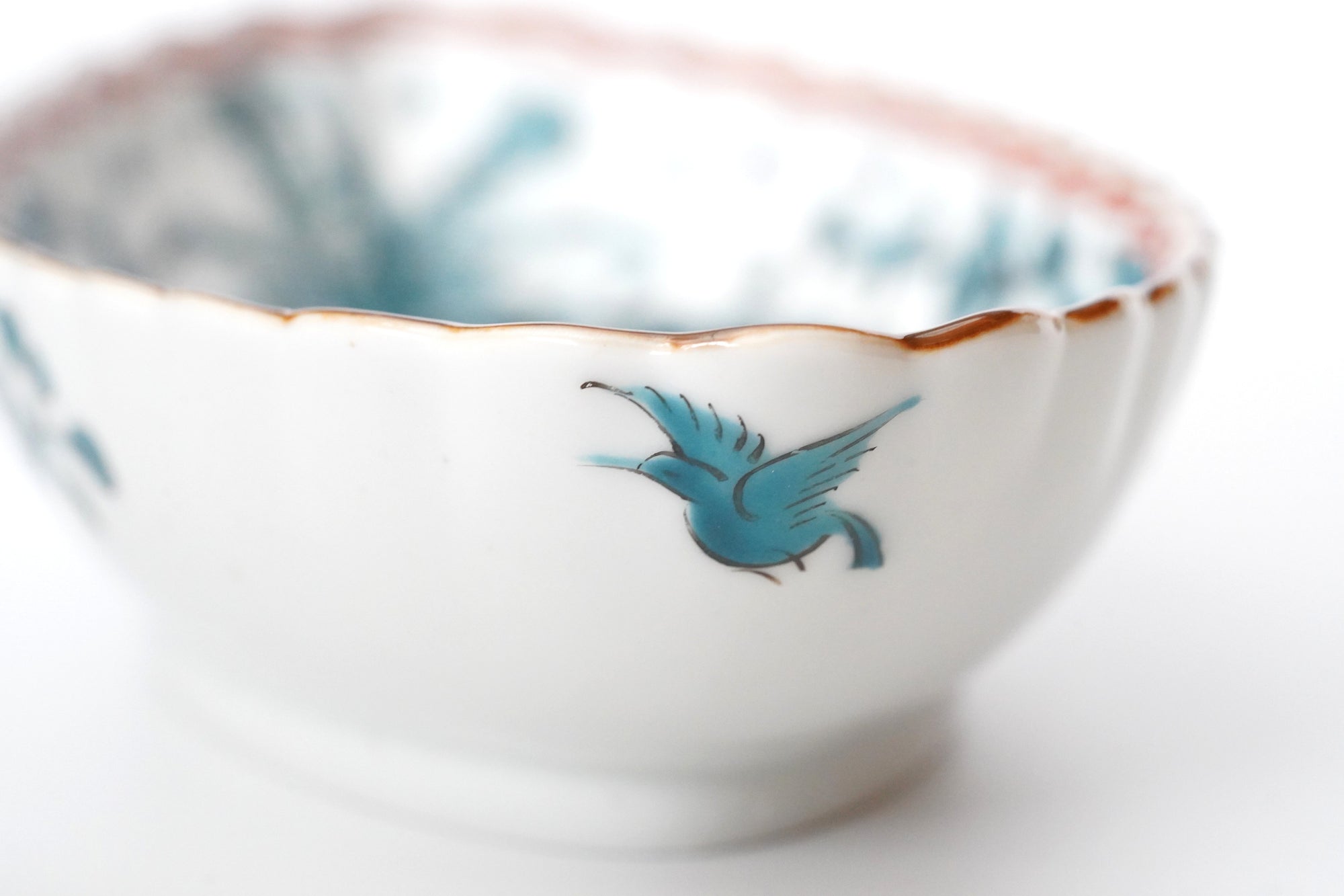 墨弹宝字花鸟文五寸盘