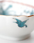 5-inch plate with ink-filled treasures and flowers and birds pattern