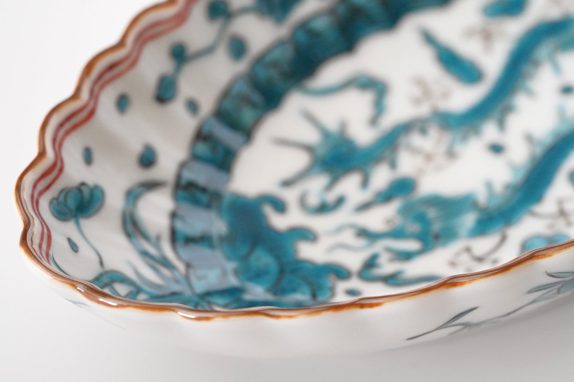 墨弹宝字花鸟文五寸盘