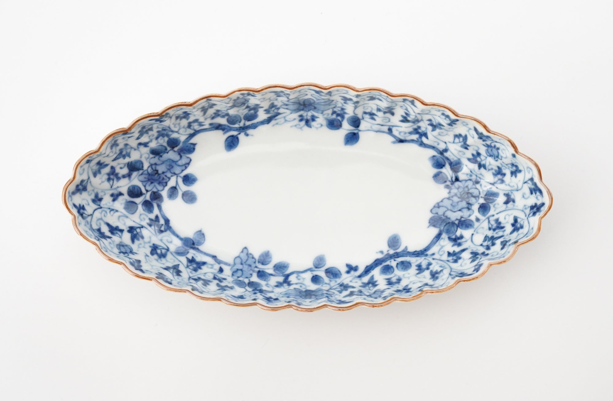 墨弹宝字花鸟文五寸盘