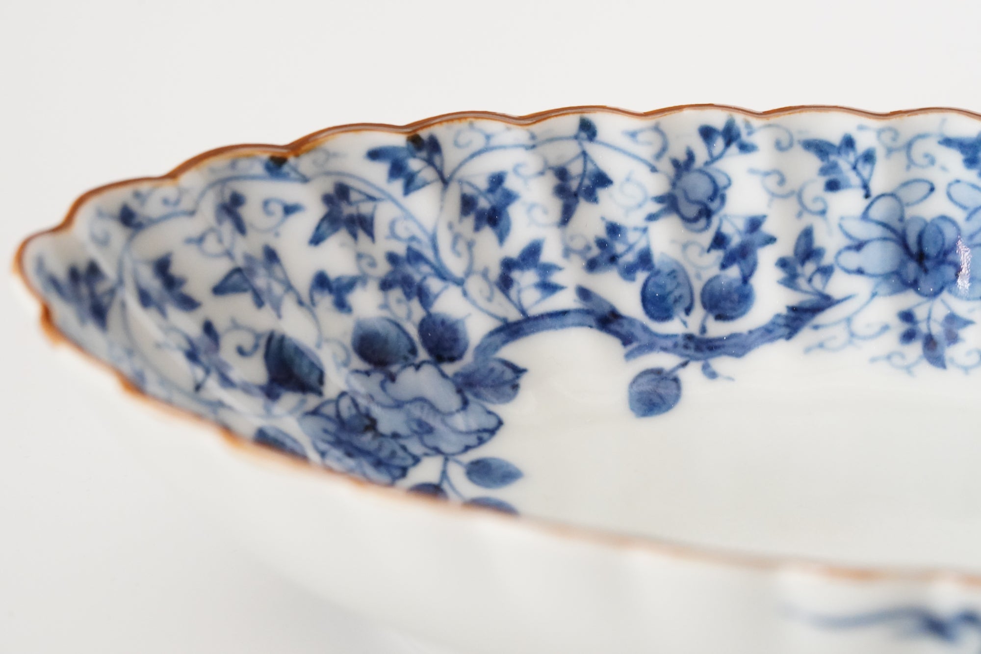 墨弹宝字花鸟文五寸盘